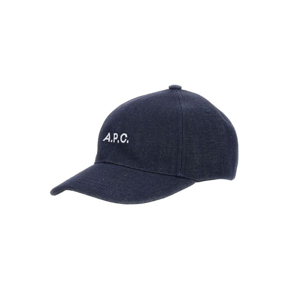 A.P.C. Men Blue Baseball Cap With Logo Lettering On The Front In Cotton For Men